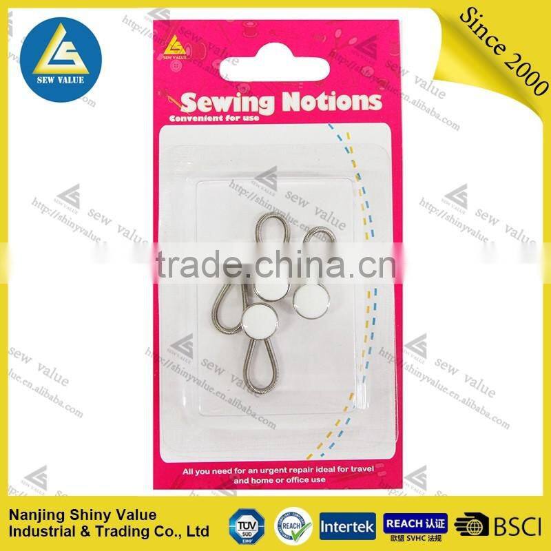Manufacturer directly supply metal button extenders in different colors crystal studded with spring in individual package