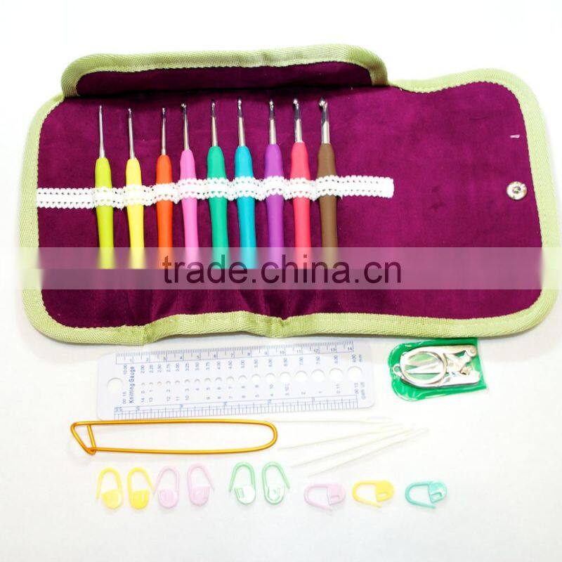 New Designed High Quality Knitting Needle 9pcs/set Soft TPR Crochet Hook Set