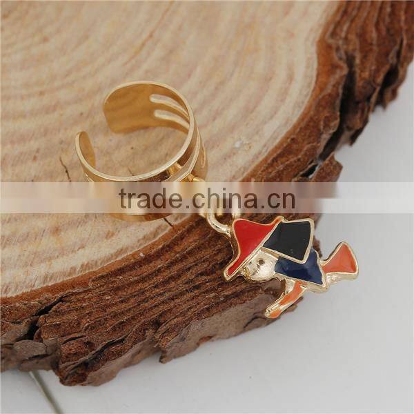 Halloween Ear Cuffs Clip Wrap Earrings Gold Plated Multicolor Witch Enamel 26mm x 10mm