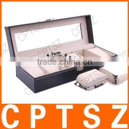 Beautifully six windows standard edition leather watch display box storage box watch box watch