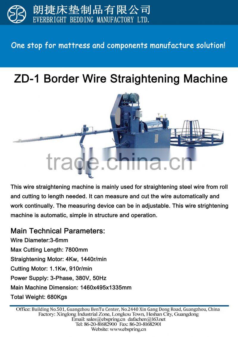 Border steel wire straightening and cutting machine