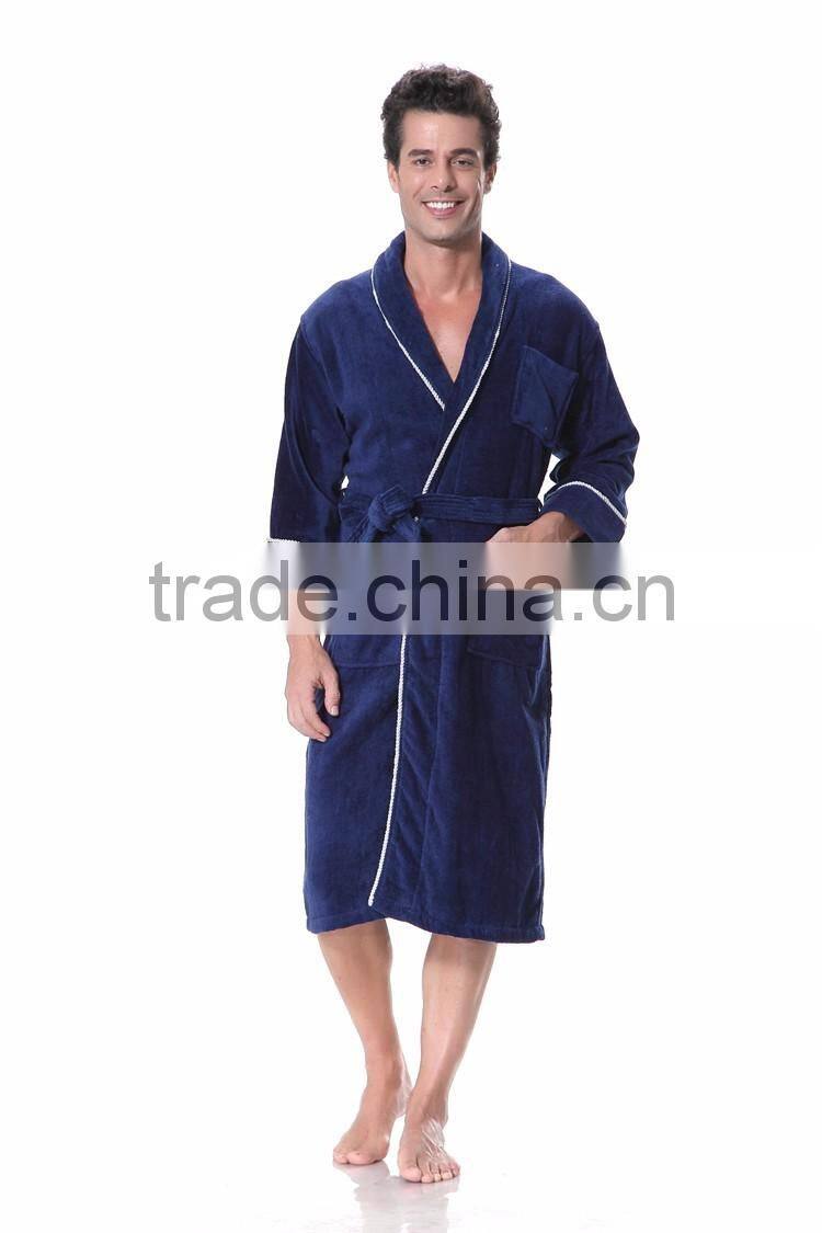 xxl mens pipping robes velour fabric