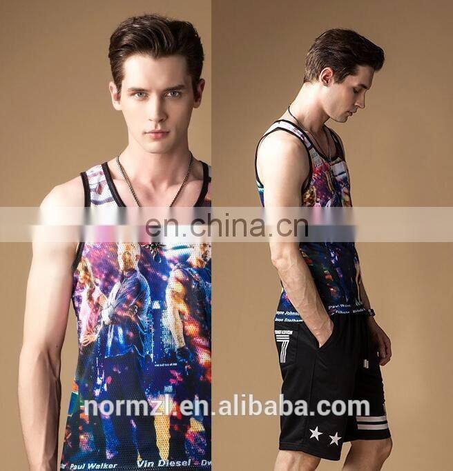 2015 hot pop tank top cool sports sublimated tank top boys fashion style