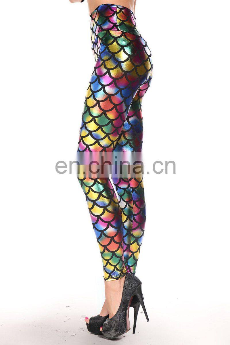 Wholesale rainbow tight leggings fish scale leggings leggings fashion 2014