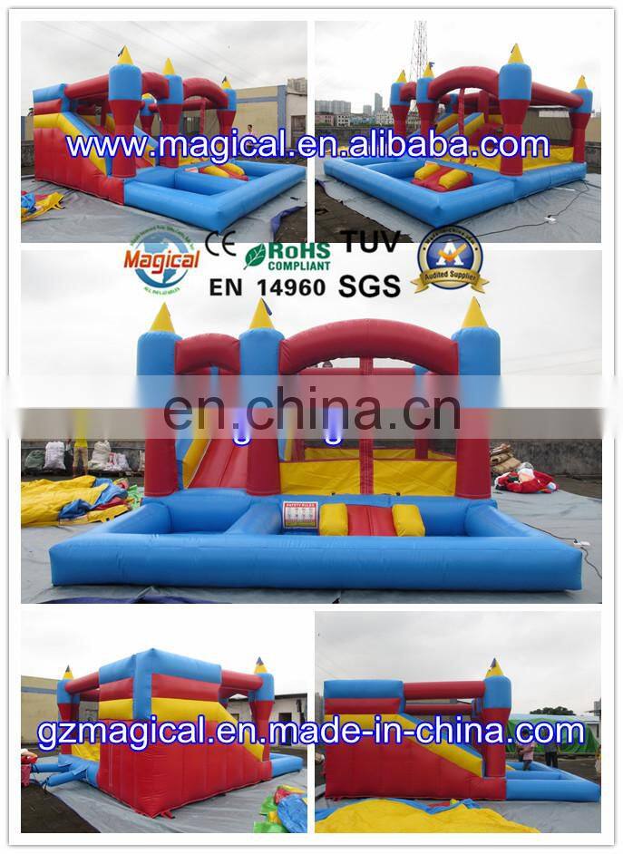 kids jumping enchanted castle inflatable bounce house