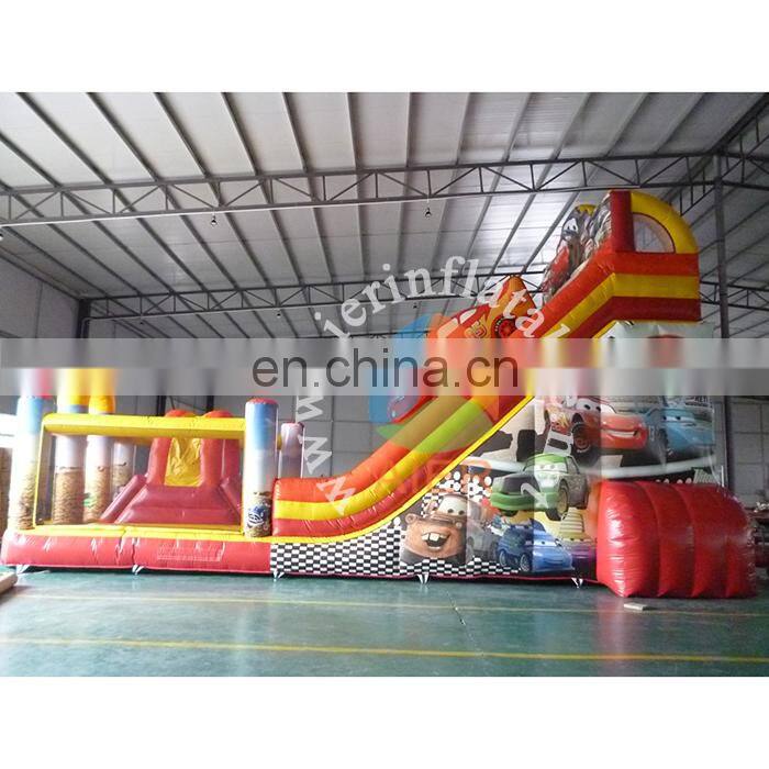 Good price inflatable car dry slide, Giant Inflatable cars bouncer slide game for kids