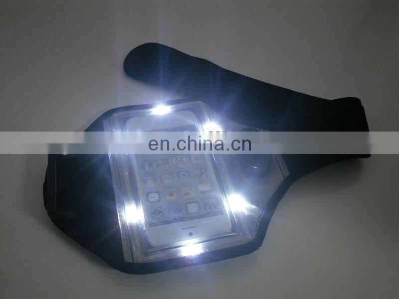 Hot sale led light armband for iphone waterproof armband case for mobile phone led light armband