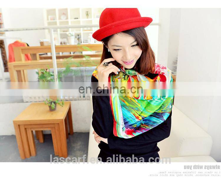 2015 new style fashion design woman silk digital printedbig square accessory(SP1682B)