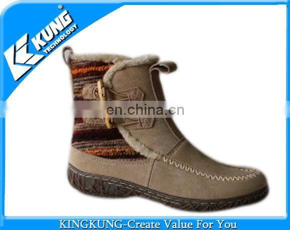 Lady wine red shoes suede handmade shoe on wholesale