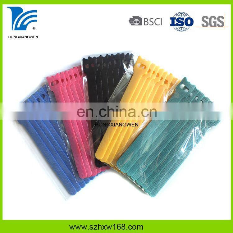 Loop and hook magic cable tie strap with buckle 	nylon hook and loop cable tie