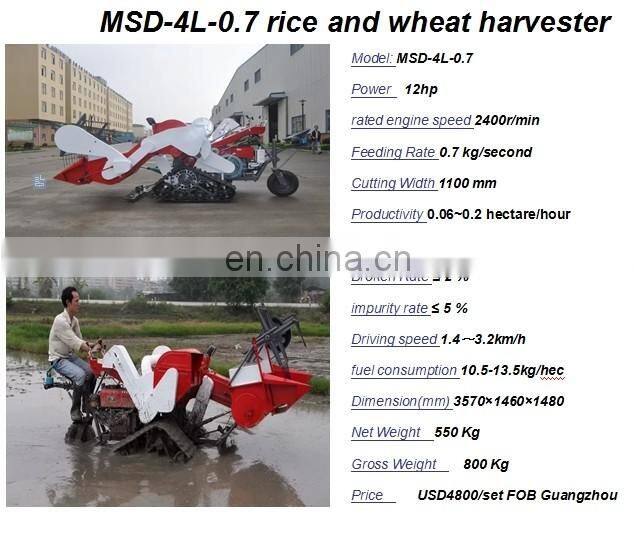 Crawler Full-feed Rice Combine Harvester mini rice harvest machine