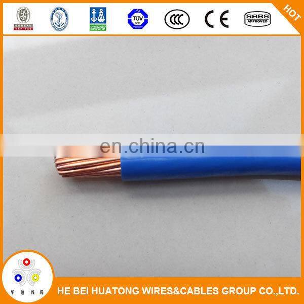 solid or stranded Conductor Type and Copper Conductor Material TW/THW PVC 7 stranded copper wire cable 8/10/12/14 AWG