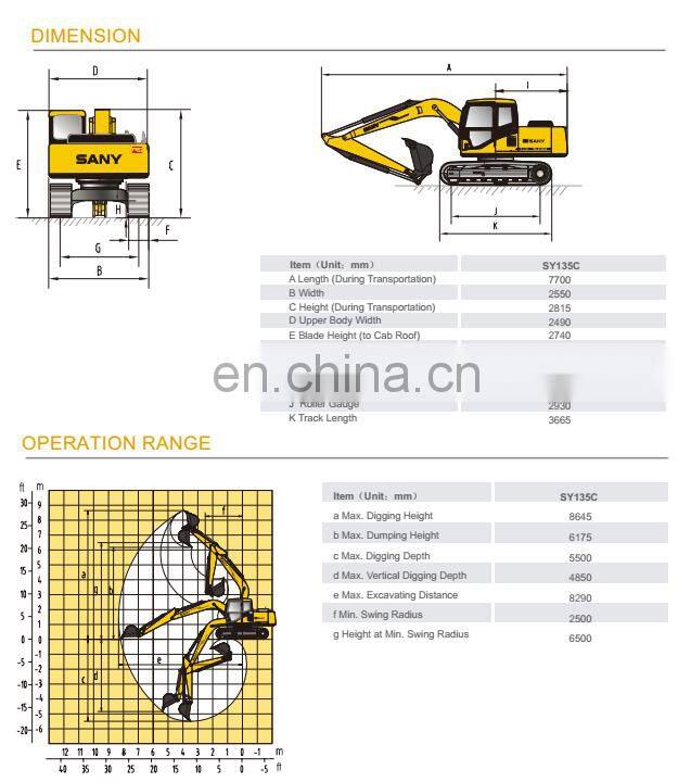 SANY SY135C 14ton Cheap Mini Excavator