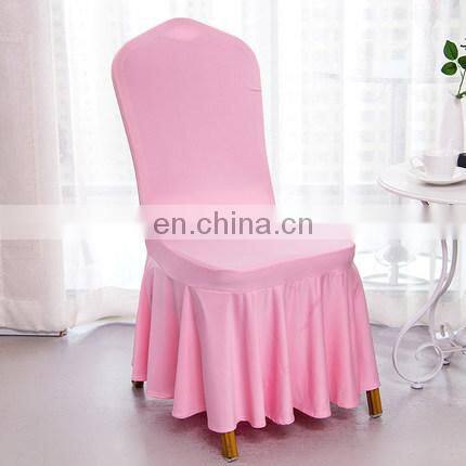 High Quality Banquet Used Ruched Spandex Plain Dyed Chair Covers With Skirt