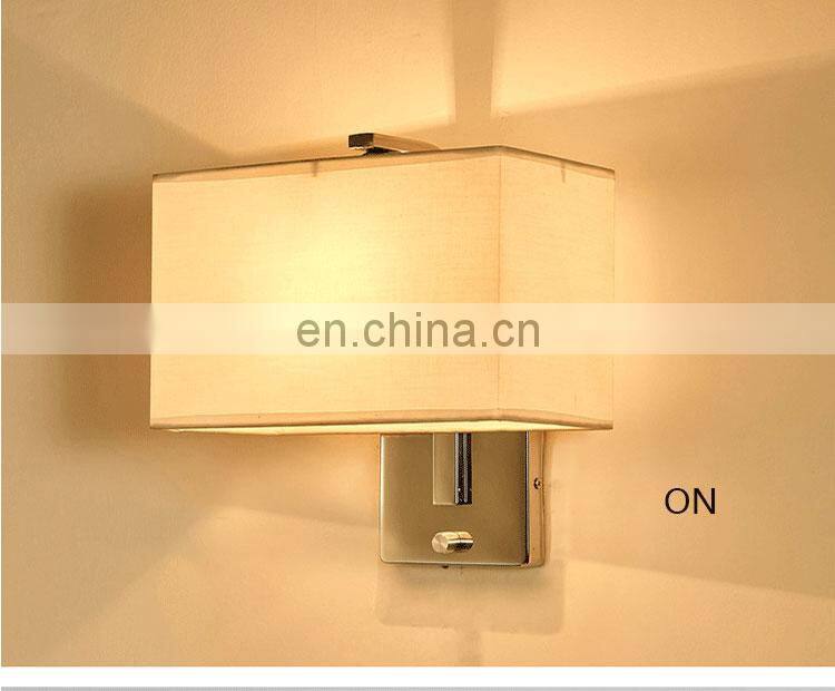 New living room wall lamp creative led bedside wall lamp Chinese style simple   cloth hotel lamp