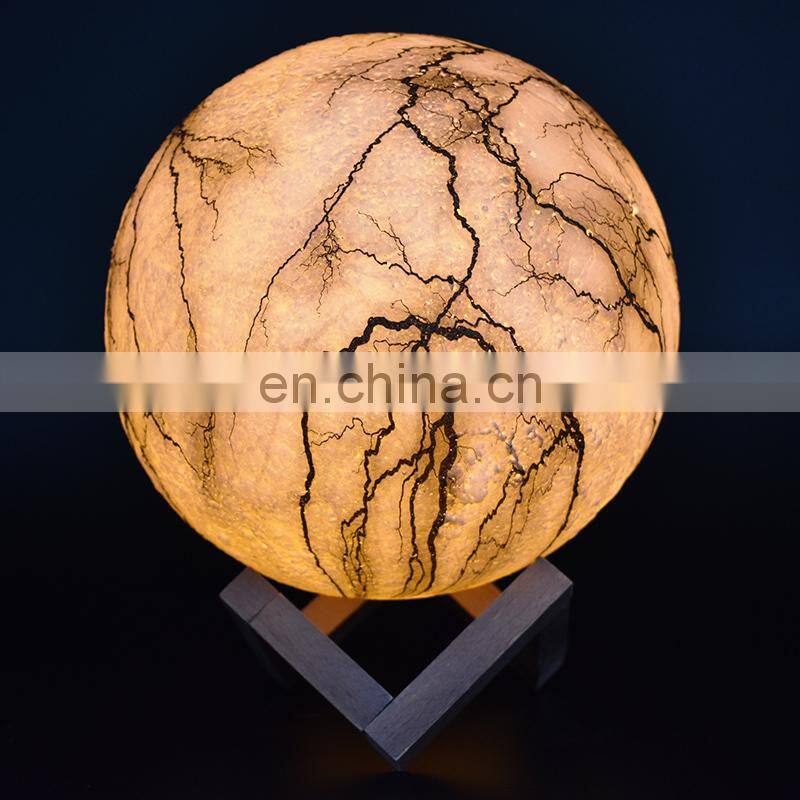 8-20cm 3D printing creative novelty gift moon desk table lamp with remote control