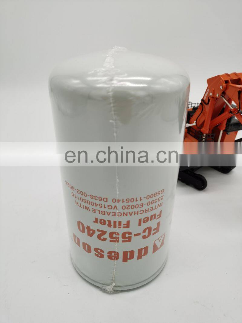 excavator fuel filter 23390-E0020 VG1540080110 G5800-1105140 D638-002-802A 65.12503-5033A for sk200-8 sk250-8