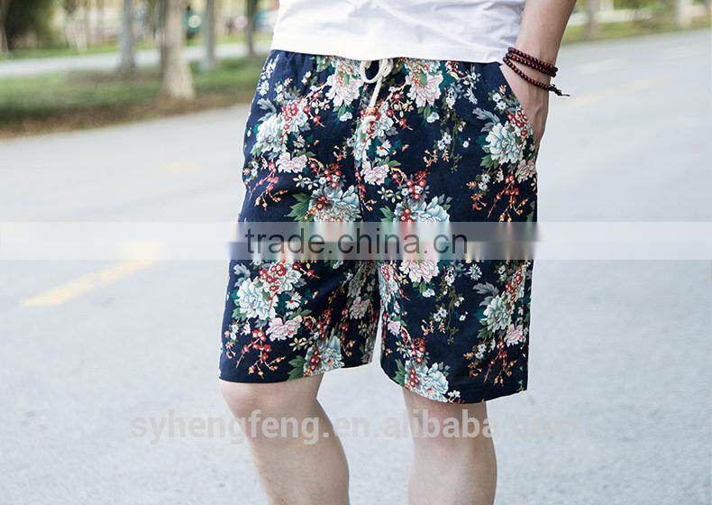 2016 summer beach wear printing young short pants for man