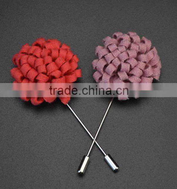 Handmade Men's Flower Lapel Pin 1.3" Wool Felt Boutonniere Stick Pin ML14