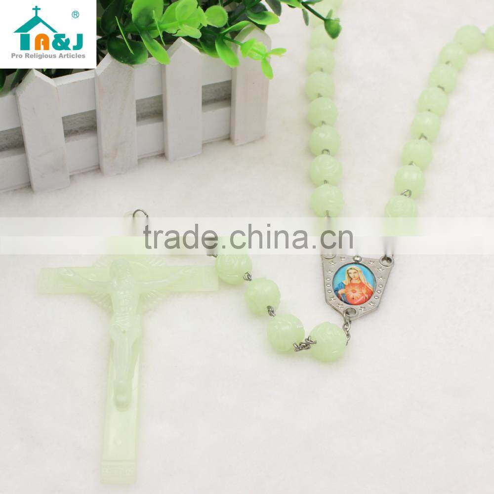 Trade Assurance Supplier glow in the dark plastic rosary Catholic decoration