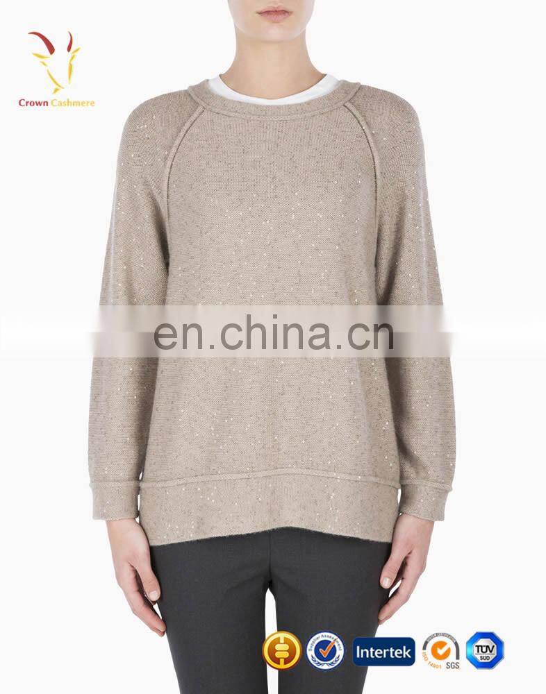 Lady Winter Wholesale Plain Cashmere Sweater Crewneck Pullover