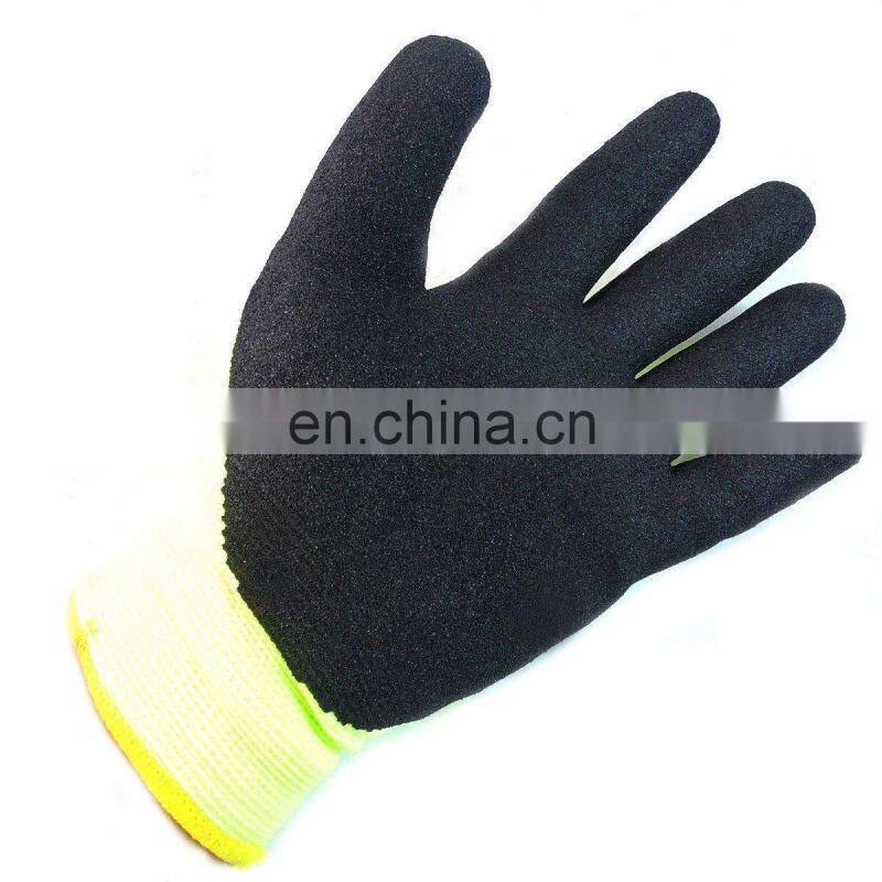 Hot Selling Good Grip Safety Double Lining Thermal Nitrile Dip Winter Gloves Freezer Work Gloves