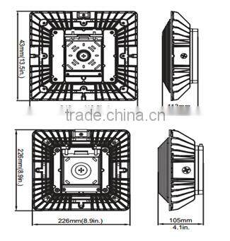 50000 Hours Lifespan 10970lm 120W LED Canopy Lights
