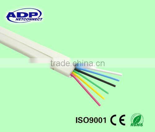 Flat Telephone cable 4core BC/CCA/CCS white PVC