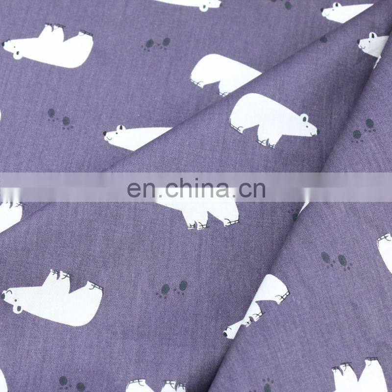 Kindergarten baby cotton quilt cover bed sheet pillowcase fabric wholesale cartoon polar bear print fabric