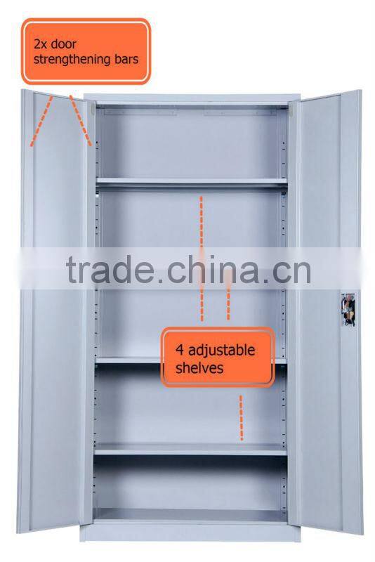 3 Point Locking System White Grey 2 Swing Doors Steel Godrej File Cabinet / Metal Stationery Cupboard (DL-S2 )