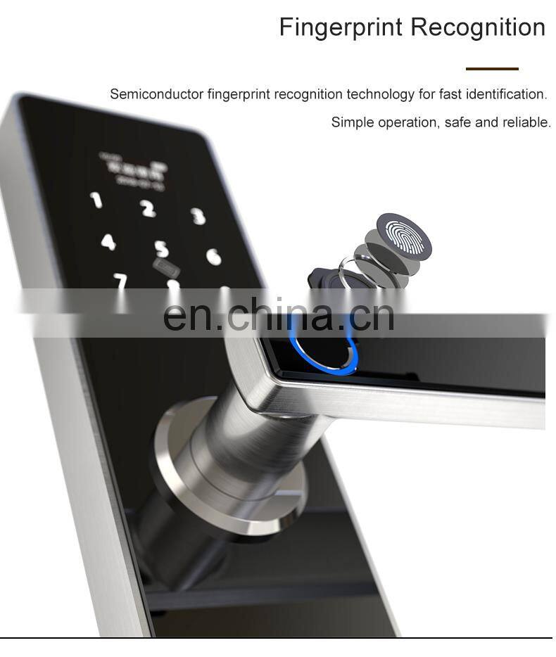 TUYA APP Smart Fingerprint Door Lock Electronic Biometric Password Hotels Smart Door Lock Manufacturer