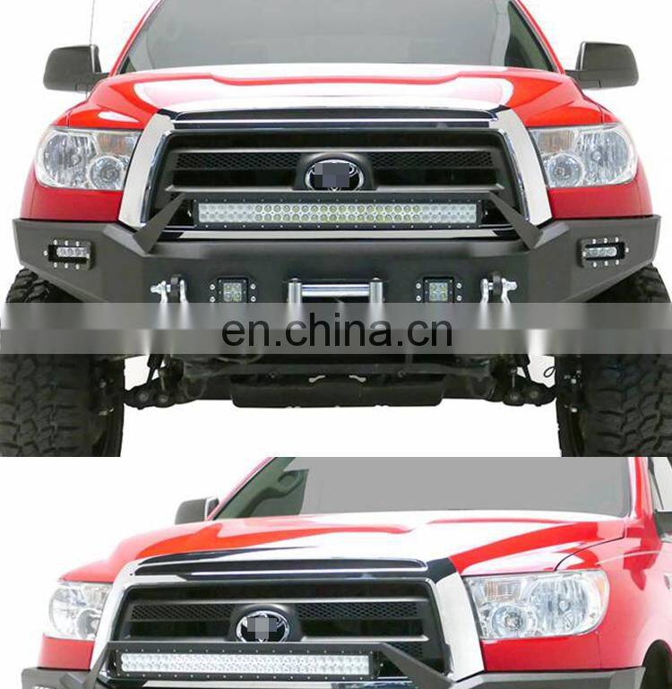For 2007-2013 Tundra Front Bumper Steel Winch Ready w/ D Rings And Light