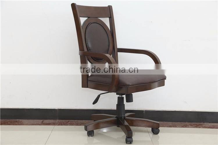 hot sale wooden black leather office chair