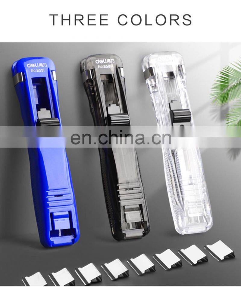 Deli Push Clamp Binder Stationery Clips Stapler Multifunction Paper Storage Artifact School Office Supplies Metal Clip Holder