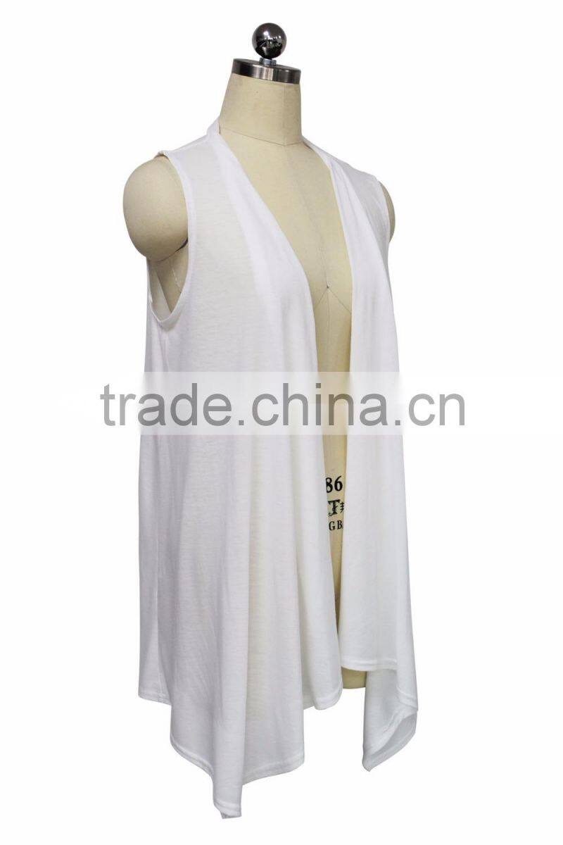 2015 fashion plus size solid color sleeveless knit waistcoat cardigan jacket women's clothing coats