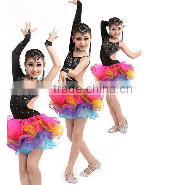 Luxury good quality Fringe Latin Dress professional latin dance costume dress kids performance wear