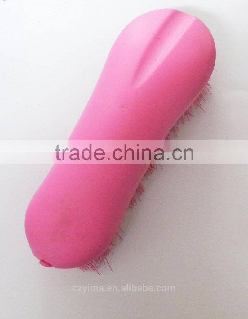 8 shaped soft touch horse dandy brush for cleaning/horse grooming brush
