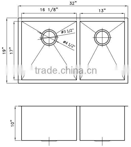 China Manufacturer professional simple design stainless steel sink