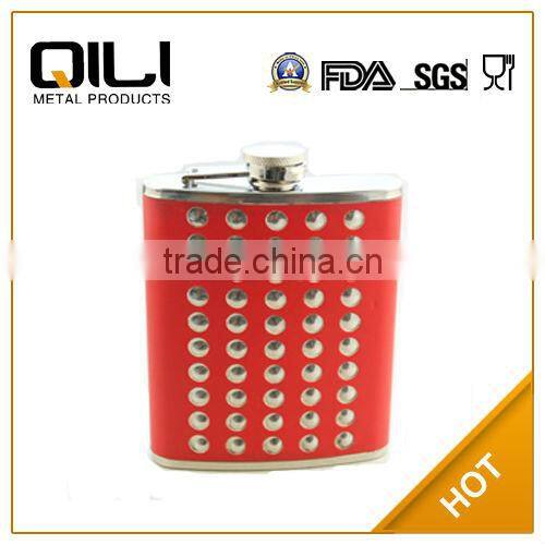 18/8 FDA 70Z Blue Leather Rivet Stainless Steel Flagon