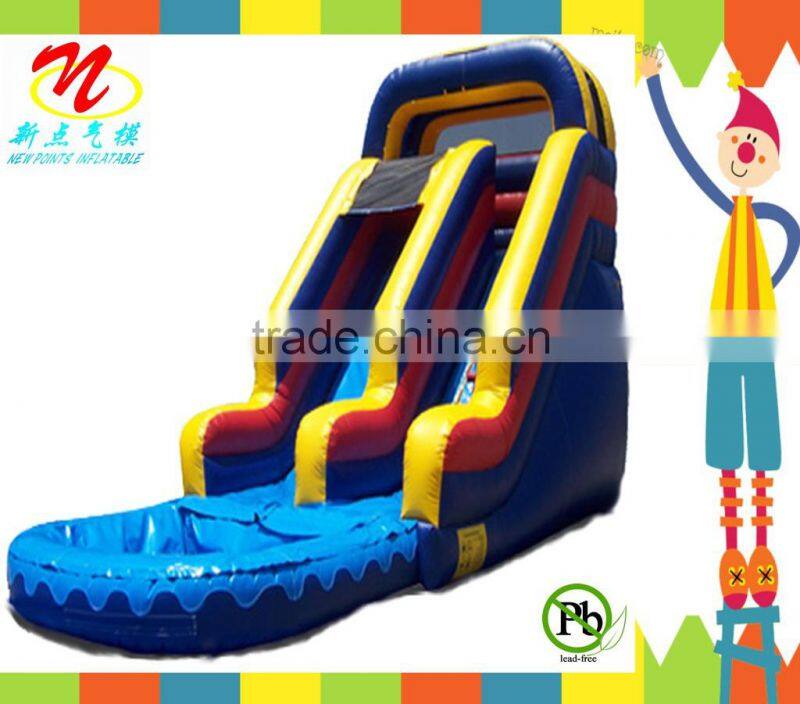 0.6mm non-toxic pvc inflatable water park with inflatable swimming pool and water slides