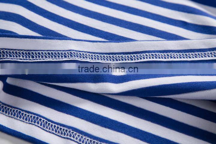 custom round O neck long sleeves stripe t shirt