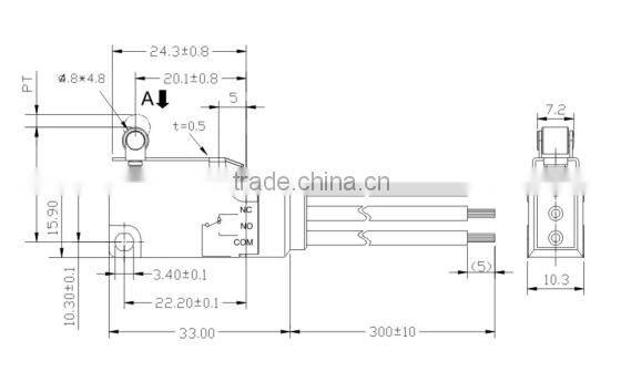 Roller lever plastic pin plunger snap spdt waterproof miniature kw3 oz 4 pins micro switch