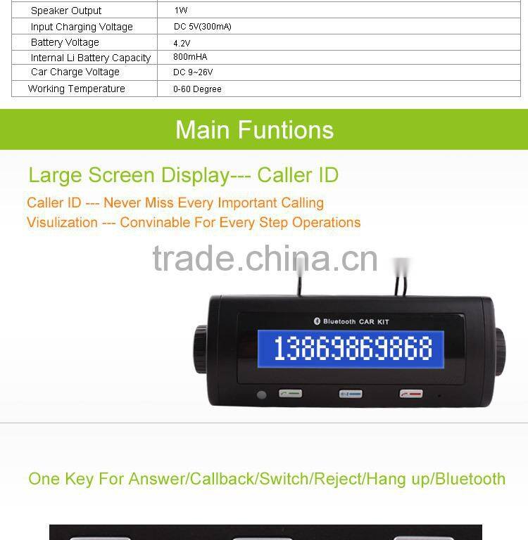 Sun Visor Bluetooth Handsfree Car Kit with Phone No. Display, Aux Bluetooth Car Kit with Car Charger