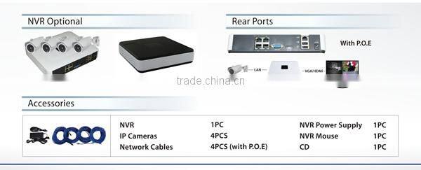 Plug and Play P2P Onvif NVR Kit 720P Linux NV System 4CH Mini POE NVR Set