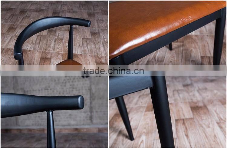 Simple Fashion Leisure American Country Vintage Wrought Iron Home Wooden Restaurant Chair