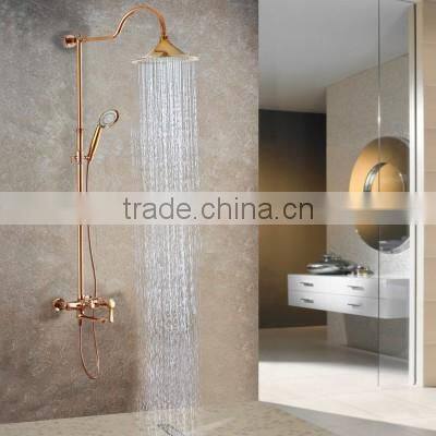 Surface Mounted Rose Golden Solid Brass Exposed Shower SM007B