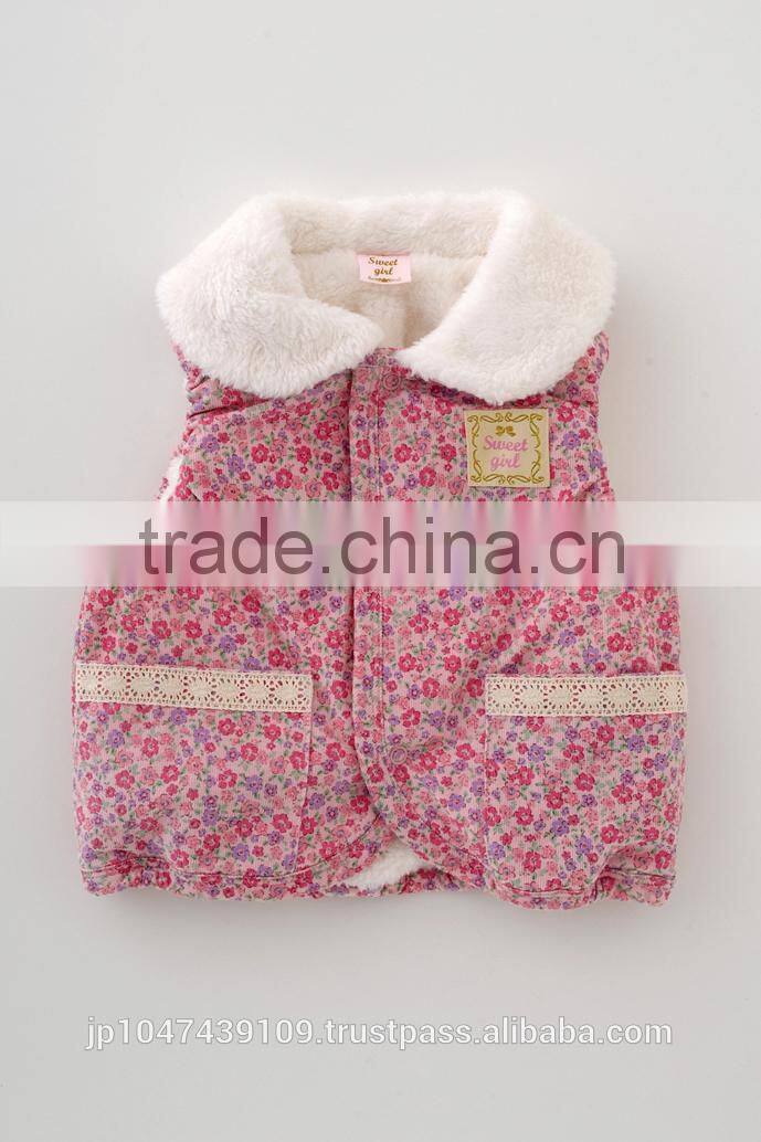 Japanese wholesale products high quality cute cheap baby winter clothes vest for girl