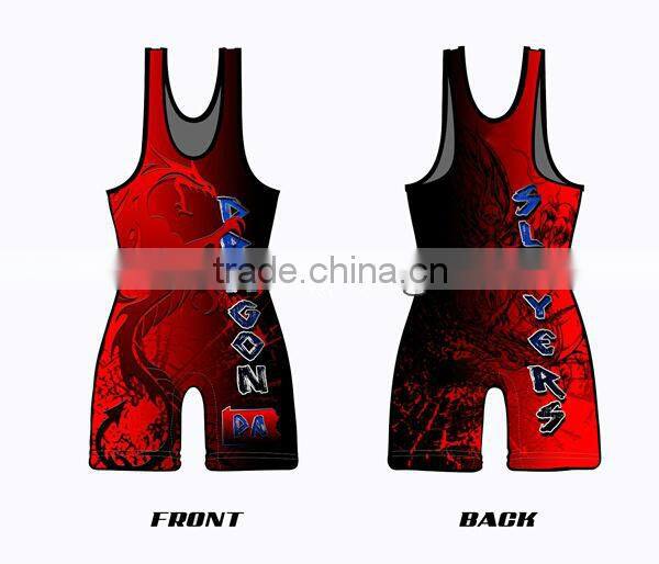 low price sleeveless youth cheap sublimated wrestling singlets for sale
