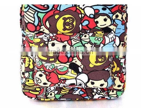 Hippie Facebook Canvas Backpacks Student School Bag Cartoon mc Print Rucksack Outdoor Travel Pack Graffit