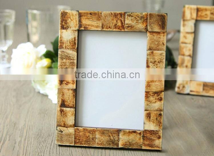 High quality black wood photo frame 2015 new design, ox bone + MDF newest photo frame, photo picture frame for family trees